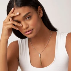 Two-Tone<LAGOS Two-Tone Knot Diamond Tassel Pendant Necklace