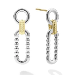 Drop Earrings<LAGOS Two-Tone Link Drop Earrings