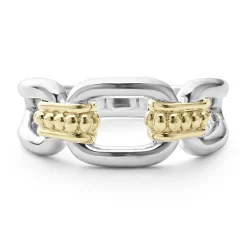 Caviar Rings<LAGOS Two-Tone Link Ring