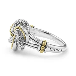 Caviar Rings<LAGOS Two-Tone Love Knot Ring