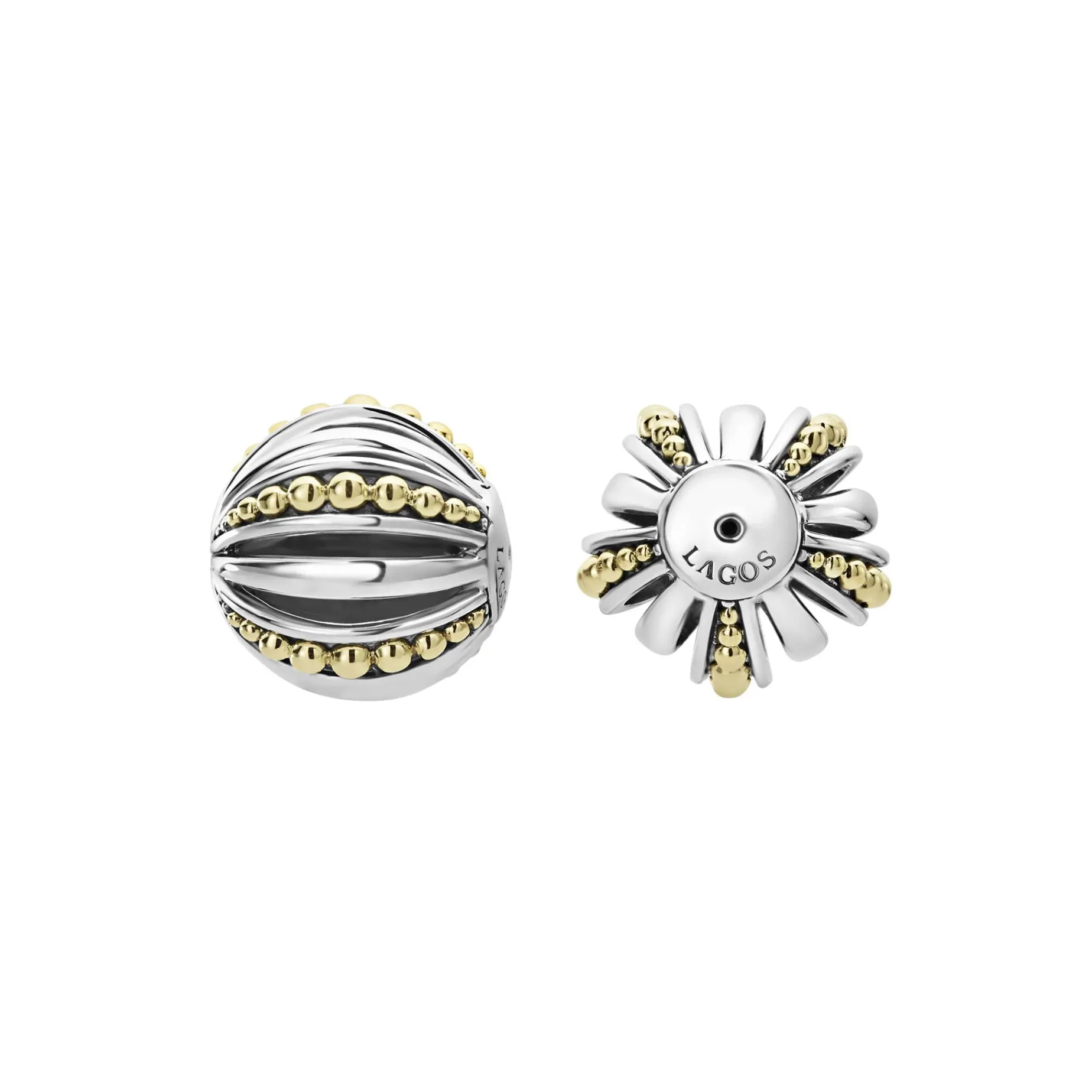 Two-Tone<LAGOS Two-Tone Open Fluted Earring Backs