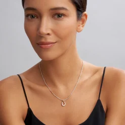 Two-Tone<LAGOS Two-Tone Oval Diamond Pendant Necklace