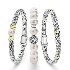 Two-Tone<LAGOS Two-Tone Pearl Bracelet Gift Set