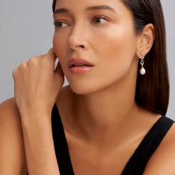 Two-Tone<LAGOS Two-Tone Pearl Circle Drop Earrings