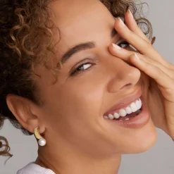 Pearl<LAGOS Two-Tone Pearl Hoop Earrings