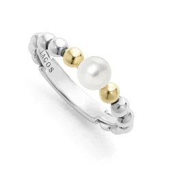 Two-Tone<LAGOS Two-Tone Pearl Ring
