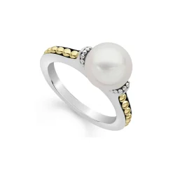 Pearl<LAGOS Two-Tone Pearl Ring