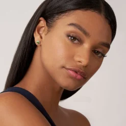 Gemstones<LAGOS Two-Tone Peridot Stud Earrings