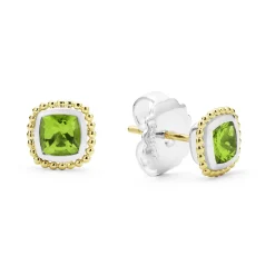 Gemstones<LAGOS Two-Tone Peridot Stud Earrings