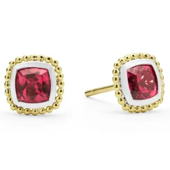 Two-Tone<LAGOS Two-Tone Rhodolite Garnet Stud Earrings