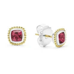 Gemstones<LAGOS Two-Tone Rhodolite Garnet Stud Earrings