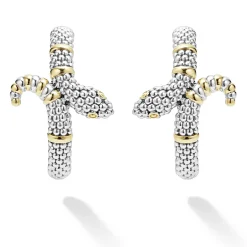 Hoop Earrings<LAGOS Two-Tone Snake Hoop Earrings