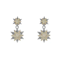 Two-Tone<LAGOS Two-Tone Star Diamond Drop Earrings