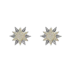 Two-Tone<LAGOS Two-Tone Star Diamond Earrings