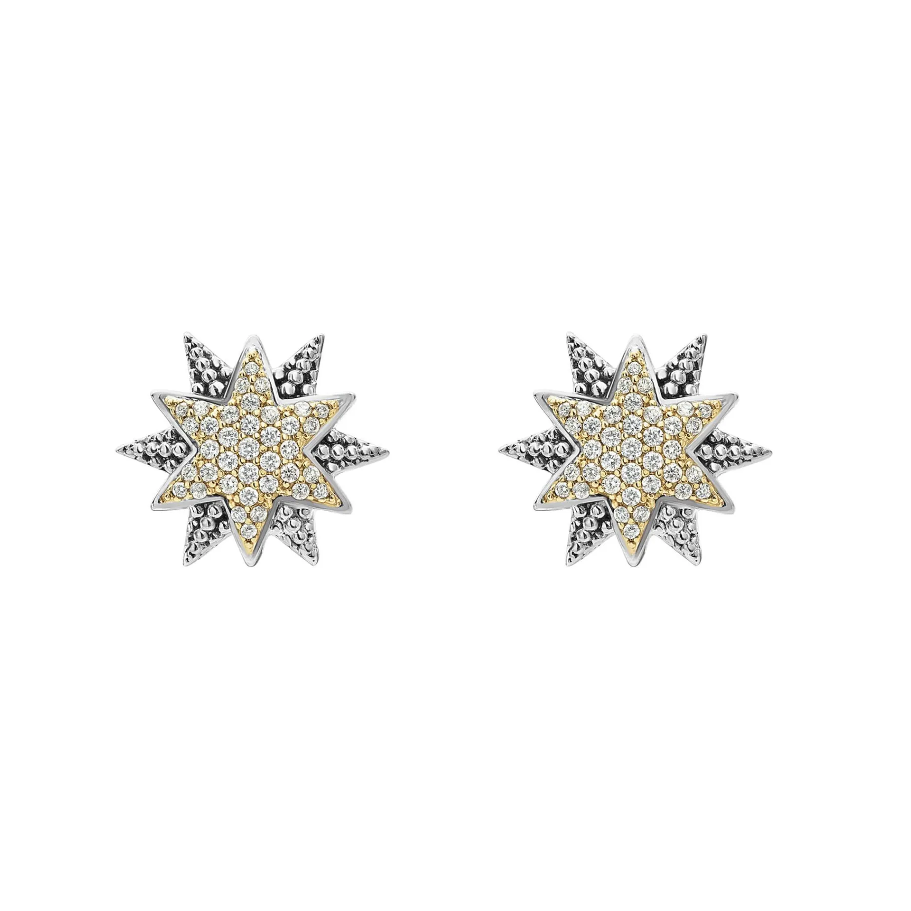 Diamonds<LAGOS Two-Tone Star Diamond Earrings