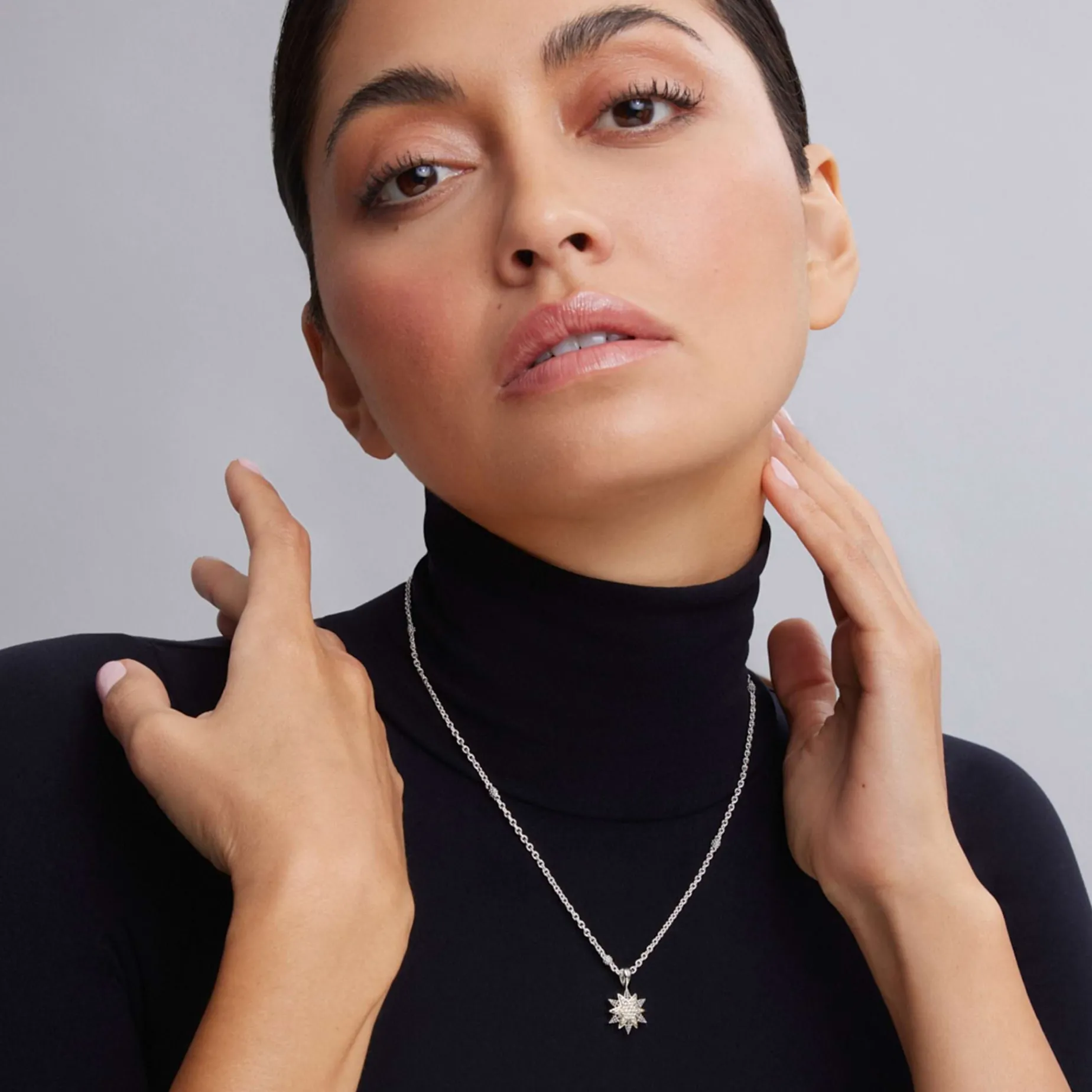 Pendant Necklaces<LAGOS Two-Tone Star Diamond Pendant Necklace