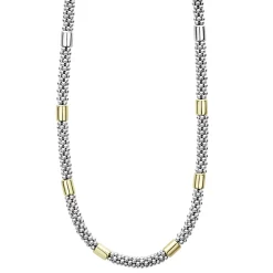 Caviar Necklaces<LAGOS Two-Tone Station Caviar Necklace | 5Mm