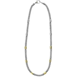Caviar Necklaces<LAGOS Two-Tone Station Caviar Necklace | 5Mm