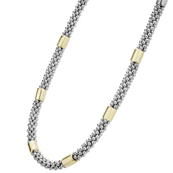 Caviar Necklaces<LAGOS Two-Tone Station Caviar Necklace | 5Mm