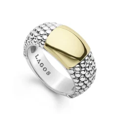 Two-Tone<LAGOS Two-Tone Station Caviar Ring