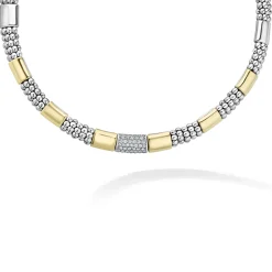 Two-Tone<LAGOS Two-Tone Station Diamond Necklace