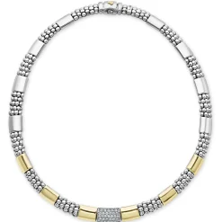 Two-Tone<LAGOS Two-Tone Station Diamond Necklace