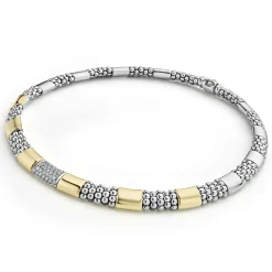 Two-Tone<LAGOS Two-Tone Station Diamond Necklace