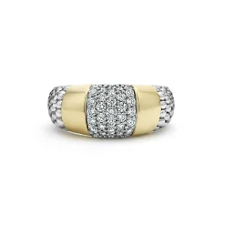 Two-Tone<LAGOS Two-Tone Station Diamond Ring