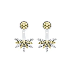 Drop Earrings<LAGOS Two-Tone Stud Earrings With Earring Jacket