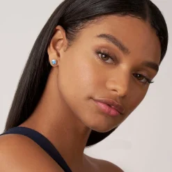 Gemstones<LAGOS Two-Tone Swiss Blue Topaz Stud Earrings