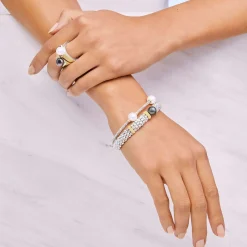 Two-Tone<LAGOS Two-Tone Tahitian Black Pearl Ring