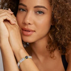 Silver<LAGOS Two-Tone Tahitian Black Pearl Caviar Bracelet | 9Mm