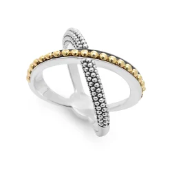 Two-Tone<LAGOS Two-Tone X Beaded Ring
