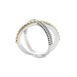 Caviar Rings<LAGOS Two-Tone X Beaded Ring