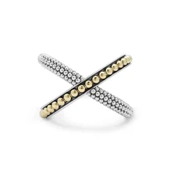 Caviar Rings<LAGOS Two-Tone X Beaded Ring