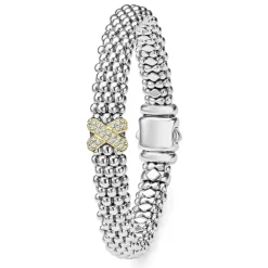 Diamonds<LAGOS Two-Tone X Caviar Diamond Bracelet | 9Mm