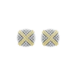 Stud Earrings<LAGOS Two-Tone X Caviar Stud Earrings