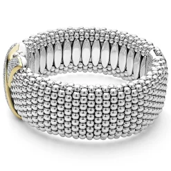 Two-Tone<LAGOS Two-Tone X Diamond Caviar Bracelet | 23Mm