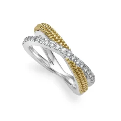 Caviar Rings<LAGOS Two-Tone X Diamond Ring