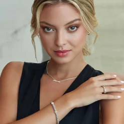 Caviar Rings<LAGOS Two-Tone X Diamond Ring