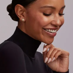 Stud Earrings<LAGOS Two-Tone X Diamond Stud Earrings