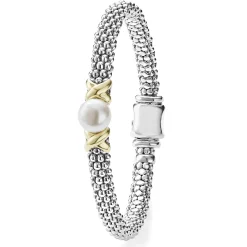 Pearl<LAGOS Two-Tone X Pearl Caviar Bracelet | 6Mm
