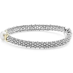 Pearl<LAGOS Two-Tone X Pearl Caviar Bracelet | 6Mm