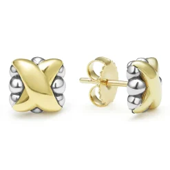 Two-Tone<LAGOS Two-Tone X Stud Earrings