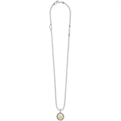 Two-Tone<LAGOS U Initial Charm Necklace