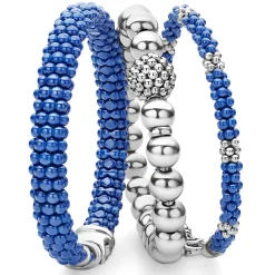 Silver<LAGOS Ultramarine Ceramic Caviar Bracelet Gift Set