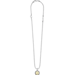 Two-Tone<LAGOS V Initial Charm Necklace
