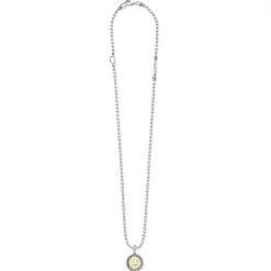 Two-Tone<LAGOS W Initial Charm Necklace