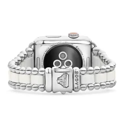 Watch Bands<LAGOS White Ceramic And Stainless Steel Watch Bracelet-42-49Mm