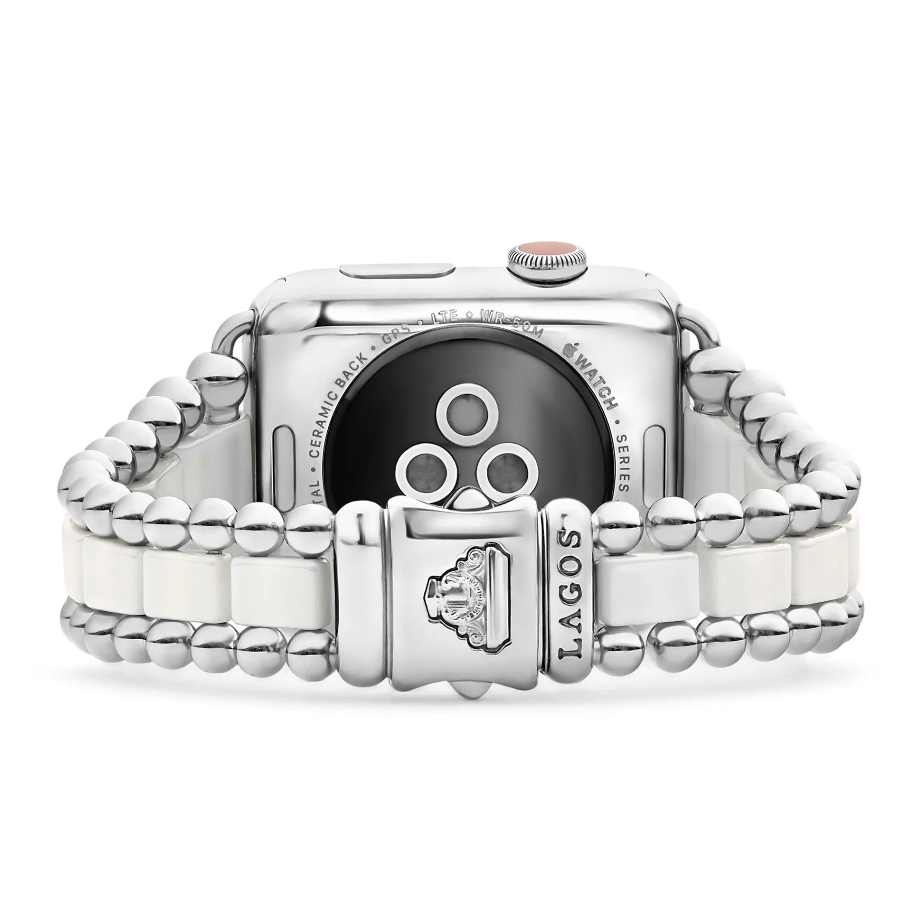 Watch Bands<LAGOS White Ceramic And Stainless Steel Watch Bracelet-42-49Mm